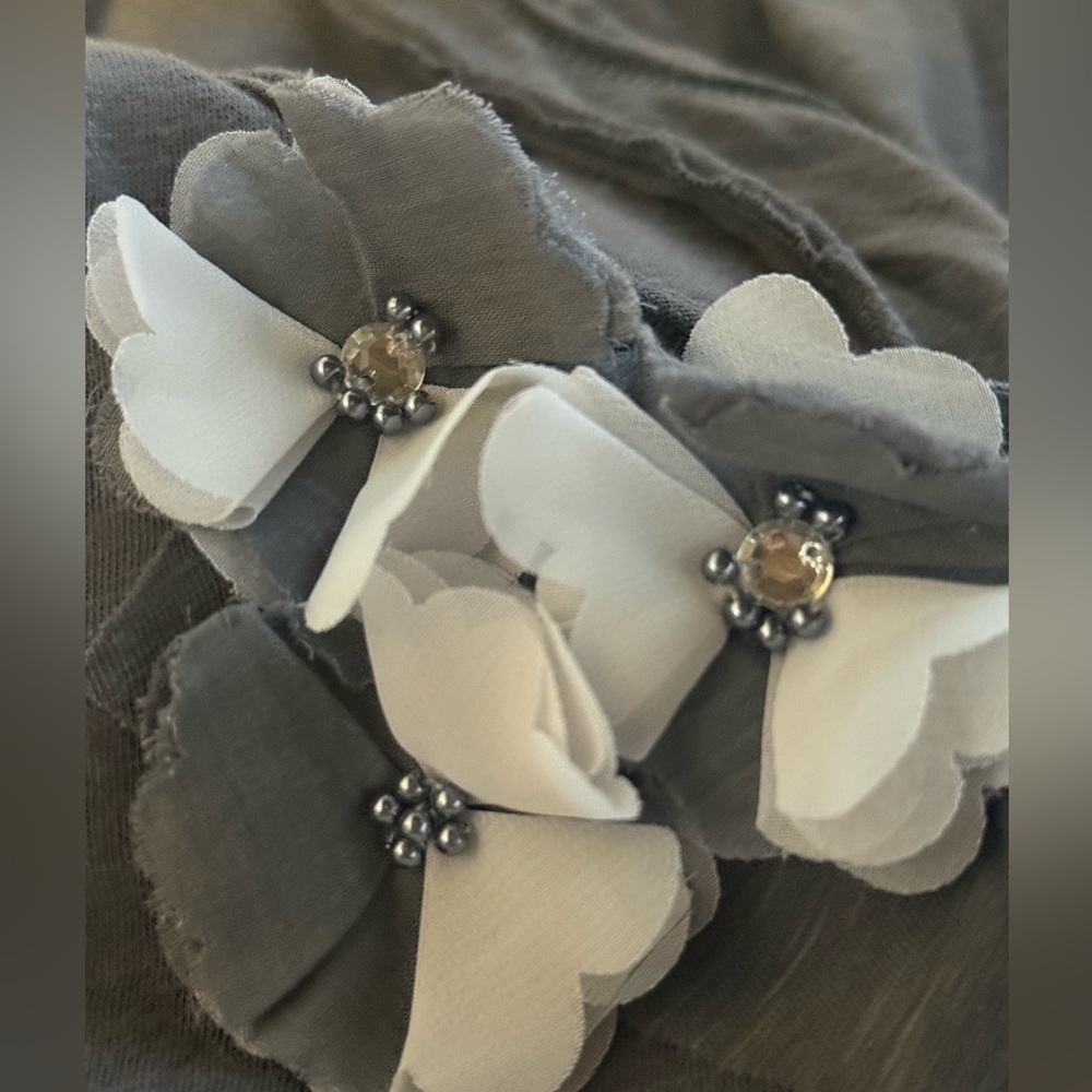 Women's Ruffled Racerback Tank Top - Gray - Picture 2 of 5